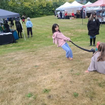 Visitors playing outdoors