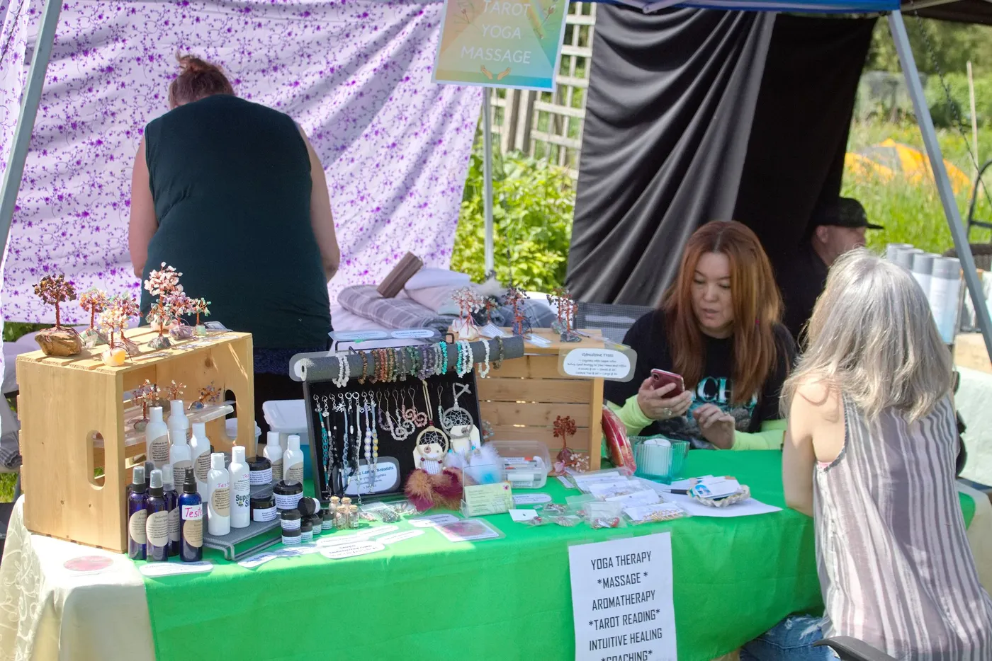 Yoga Therapy booth photographed at the festival